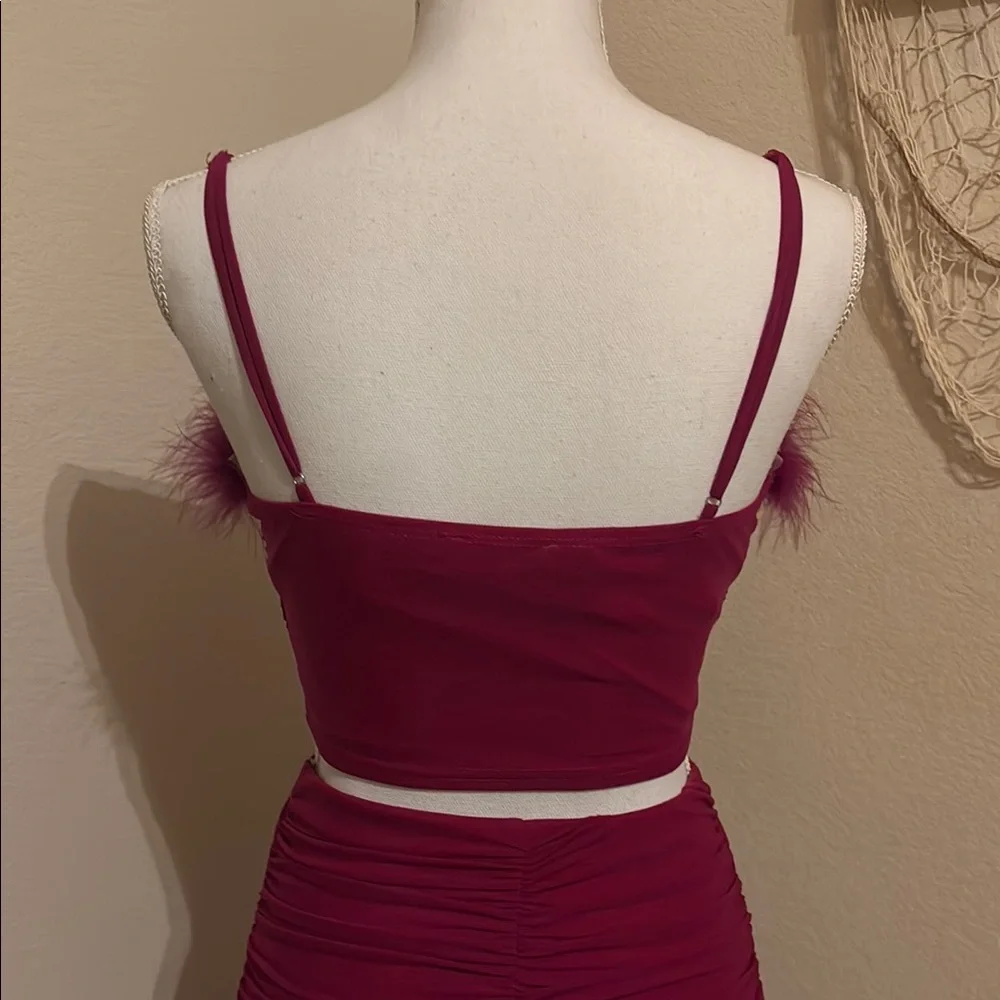 Fun and Flirty Burgundy Skirt Set - Picture 6 of 11